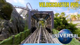 Jurassic World Velocicoaster POV  Universal Studios New Roller Coaster [upl. by Gladdy]