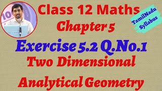 Class 12 Maths  Exercise 52 QNo1  Two dimensional Anaytical Geometry II [upl. by Logan]