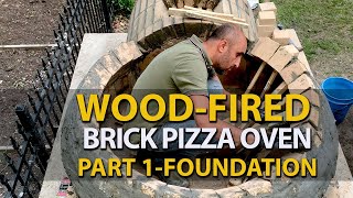 Ep 1  Wood Fired Brick Pizza Oven  FOUNDATION  DIY  How to Build [upl. by Reyotal]