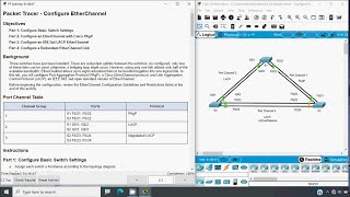 624 Packet Tracer  Configure EtherChannel [upl. by Mit]