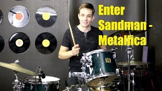 Enter Sandman Drum Tutorial  Metallica [upl. by Nosro]