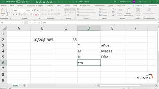 Calcular edad con Excel en inglés y español en el mismo video [upl. by Eentirb]