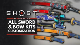 Ghost of Tsushima  All Sword Kits Bow Kits amp Weapon Customization Options [upl. by Caves410]