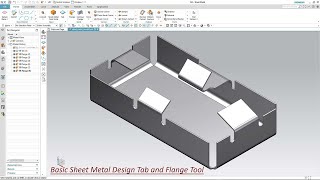 Siemens NX Sheet Metal Basic Tutorial  Tab and Flange Tool [upl. by Trometer]