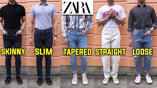 COMPLETE Guide To Zara Jeans  Which Fit Is Best Slim Skinny Tapered Straight Loose [upl. by Marabelle]