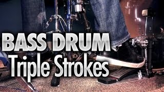 Bass Drum Triple Strokes  Drum Lesson DRUMEO [upl. by Gnim]