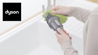 How to clean your Dyson V12 Detect Slim™ cordless vacuums washable parts [upl. by Selwyn898]