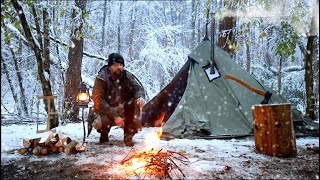 Hot Tent Camping in the Snow [upl. by Loss]