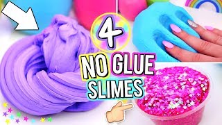 4 Easy DIY Slimes WITHOUT GLUE How To Make The BEST SLIME WITH NO GLUE [upl. by Htessil]