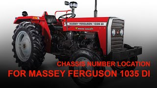 Massey Ferguson 1035 DI Tractor Chassis number location [upl. by Anstus]