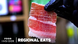 Why Spanish Iberian Ham Is The Worlds Most Expensive Cured Meat  Regional Eats [upl. by Rea514]