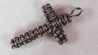 How To Tie A Cobra Weave Paracord Cross Step By Step [upl. by Yrrah]