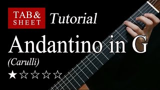 Andantino in G F Carulli  Guitar Lesson  TAB [upl. by Giverin]