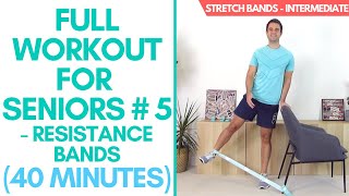 40Minute Intermediate Stretch Band Workout for Seniors [upl. by Harriot]