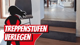 Treppenstufen bodengleich verlegen  Bauhelden [upl. by Morgana]