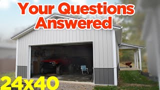 24x40 Pole Barn Build Questions amp Details Cost Construction Posts Concrete Etc [upl. by Morrill534]