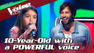 10YearOld POWERHOUSE surprises EVERYONE in The Voice Kids [upl. by Iclehc728]