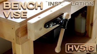 Installing a BENCH FACE VISE HV516 and woodturning a HANDLE [upl. by Willard]