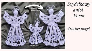 Aniołek na szydełku 14 cm Wzór autorski Angel crochet tutorial [upl. by Enilorak]