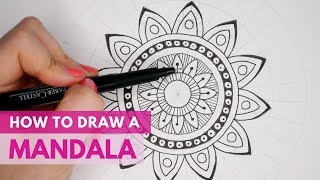 How to Draw a Mandala  Beginners Drawing Tutorial  Mandala Art [upl. by Cleavland917]