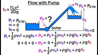 Physics 341 Bernoullis Equation amp Flow in Pipes 21 of 38 Flow with Pump [upl. by Eelsel]