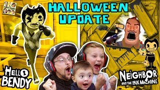 HELLO BENDY  NEIGHBOR amp the INK MACHINE Halloween Mod FGTEEVers LETS CELEBRATE Surprise Gameplay [upl. by Nomolas]