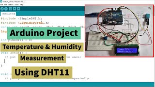 DHT11 Temperature amp Humidity Sensor with Arduino [upl. by Lenci42]