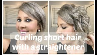 Curling Short Hair with a Straightener [upl. by Perrin296]