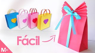 ► Como hacer BOLSAS DE PAPEL para REGALO Fácil 🎁 [upl. by Care19]