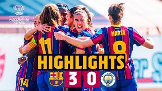 HIGHLIGHTS  Barça Women 3  0 Manchester City  Womens Champions League quarterfinals [upl. by Ssilem]