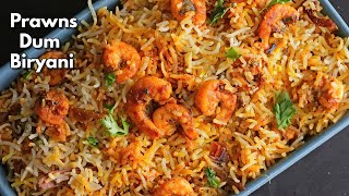 How to make Prawns Dum Biryani at home in Telugu  Easy Dum Biryani recipe  VismaiFood [upl. by Temhem980]