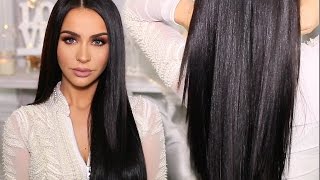 HOW TO SLEEK amp SHINY STRAIGHT HAIR  Carli Bybel [upl. by Tavis791]