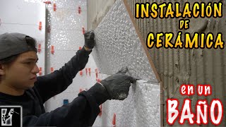 Cómo instalar cerámica EN UN BAÑO 🚿  Instalaciones [upl. by Kaycee111]