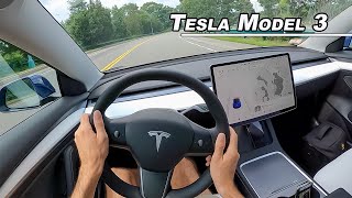 2021 Tesla Model 3 Performance  Is it a Drivers Car POV [upl. by Ailalue]