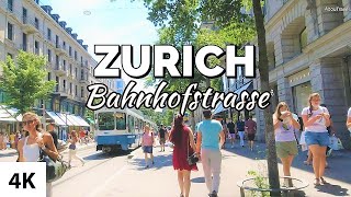 🇨🇭 ZURICH CITY SWITZERLAND  Bahnhofstrasse [upl. by Cinamod]