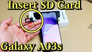 Galaxy A03s How to Insert SD Card amp Format [upl. by Lynna]