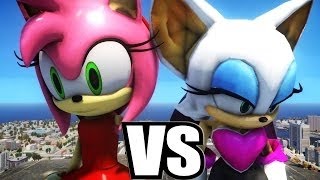 AMY ROSE VS ROUGE THE BAT EPIC BATTLE [upl. by Etnuahc]