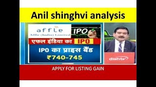 Anil Singhvi analysis on AFFLE INDIA IPO [upl. by Nealon]