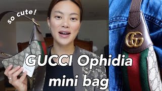 GUCCI Ophidia mini bag review  first impression 😌 [upl. by Coleville]