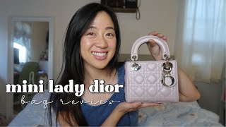 MINI LADY DIOR BAG REVIEW  WHAT FITS  PINK LOTUS METALLIC LAMBSKIN  Is It Worth It [upl. by Dric186]