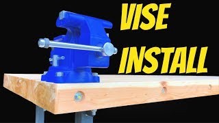 BENCH VISE  How To Install A Vise [upl. by Tiloine]