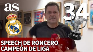 REAL MADRID  RONCERO discurso de CAMPEÓN DE LIGA quot¡ZIZOU te quieroquot  DIARIO AS [upl. by Tnecnev]