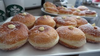 BOMBOLONI ALLA CREMA  COME QUELLI DEL BAR RICETTA CON SOLO 5 GRAMMI DI LIEVITO [upl. by Hallagan606]