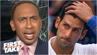 Stephen A is disgusted by Novak Djokovic’s disqualification  First Take [upl. by Adnilrev]