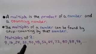 4th Grade Math 54 Factors amp Multiples [upl. by Dennett]