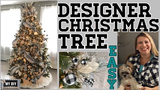 How to decorate a Designer Christmas Tree  Ribbon on Christmas Tree  EASY [upl. by Schifra]