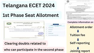 Telangana ECET First Phase Seat Allotment 2024 [upl. by Dorsy]