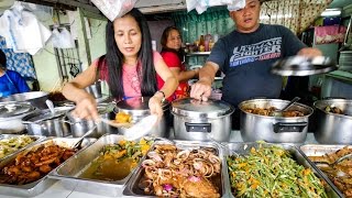 Philippines Street Food  AMAZING Filipino Food at Aling Sosings Carinderia in Manila [upl. by Casi]