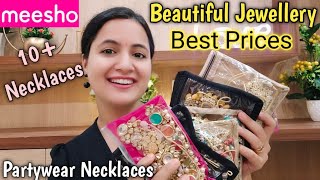 10 MEESHO JEWELLERY Haul  Partywear Necklaces  Jewellery Haul  Neemas Talk [upl. by Marciano]