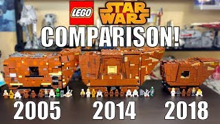 LEGO Star Wars Sandcrawler Comparison  10144 75059 75220  2005 2014 2018 [upl. by Eekram]